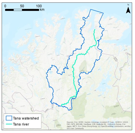Map of Teno watershed